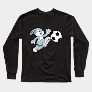 Rabbit as Soccer player with Soccer ball Long Sleeve T-Shirt